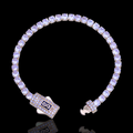 Oro Laminado Gold Filled Icy Supreme Clasp Tennis Bracelet
