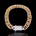 Oro Laminado Gold Filled Italian Milano Cuban Chain CZ Bracelet