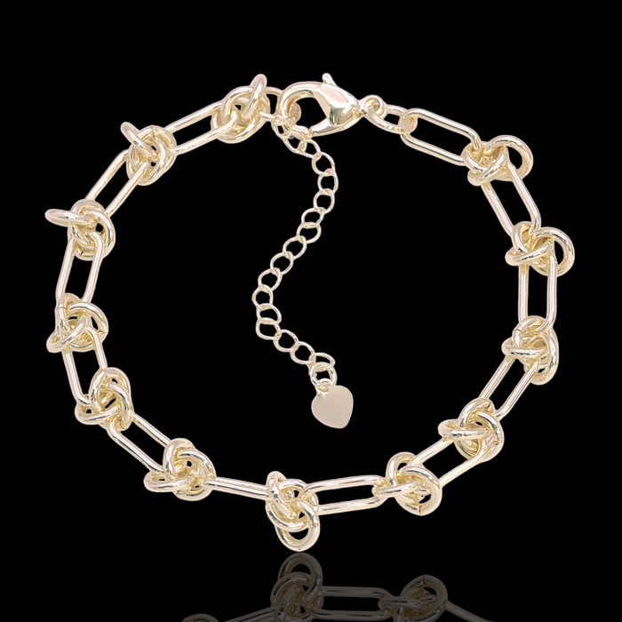 Oro Laminado Gold Filled Parisian Knot Charm Bracelet