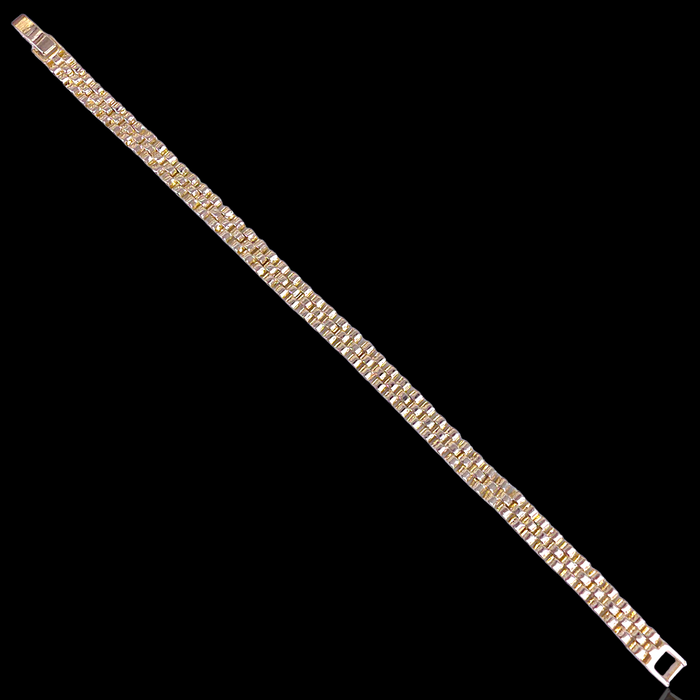 Oro Laminado Gold Filled Petite Swiss Rolx Chain Bracelet