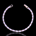 Oro Laminado Gold Filled Princess Cut CZ Tennis Bracelet