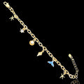 Oro Laminado Gold Filled Summer Oceanic Charm Bracelet (PACK OF 6)W - KUANIA
