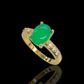 Oro Laminado Gold Filled Thai Royalty Heirloom Jade Ring