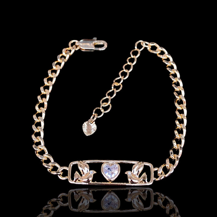 Oro Laminado Gold Filled Twin Dove Bracelet (PACK OF 6)