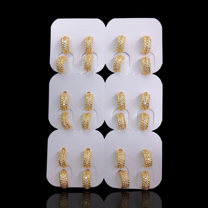 Oro Laminado Freedom Hummingbird Stud Earrings (Pack of 12)