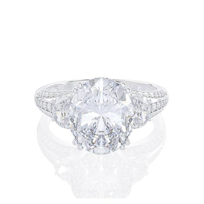 Oval Cut 925 Sterling Silver Engagement Rings
