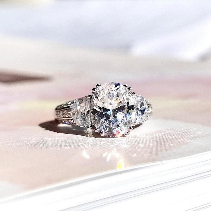 Oval Cut 925 Sterling Silver Engagement Rings