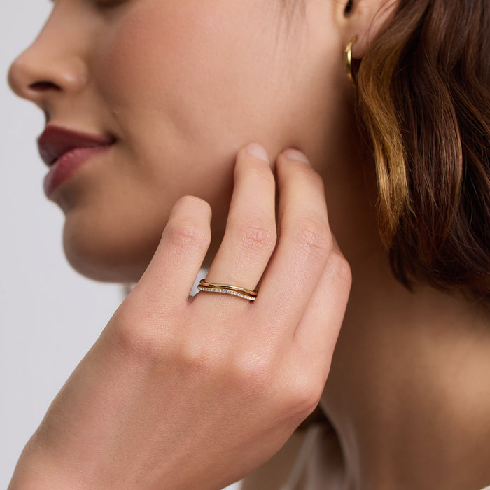 Pavé Curve Stacking Ring