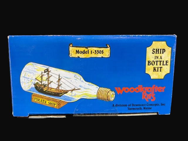 Pirate Ship in a Bottle Kit – Woodkrafter Kits Model 1-3305 1984 - Annapolis Maritime Antiques