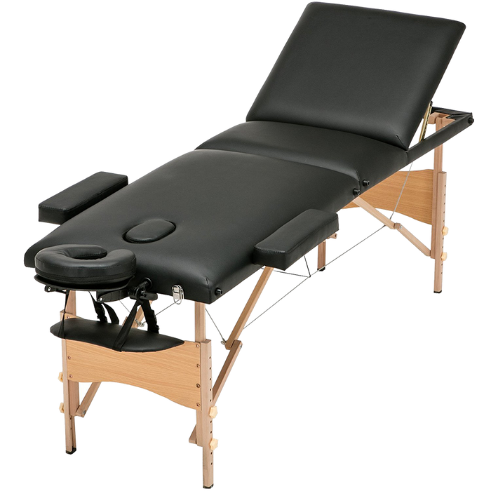 Portable massage bed | back-lift function | Black | White