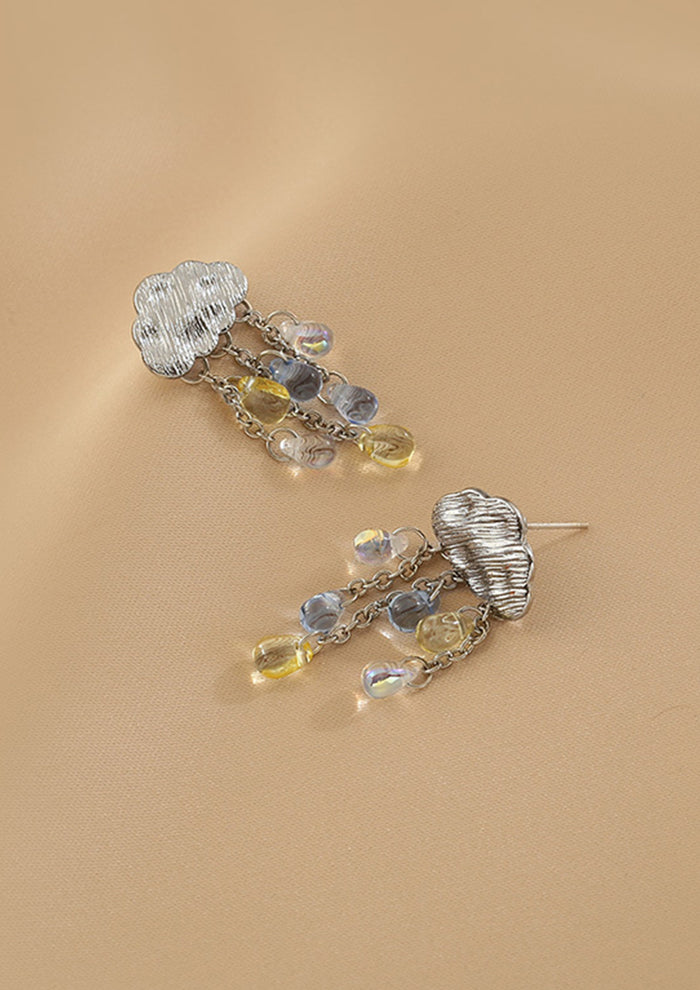 Presentski Cloud Water Drop Tassel Earrings Temperament Simple Personality Versatile Earrings
