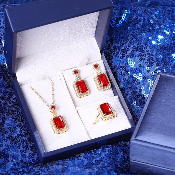Presentski Dainty Square Shaped Jewelry Set T3S019
