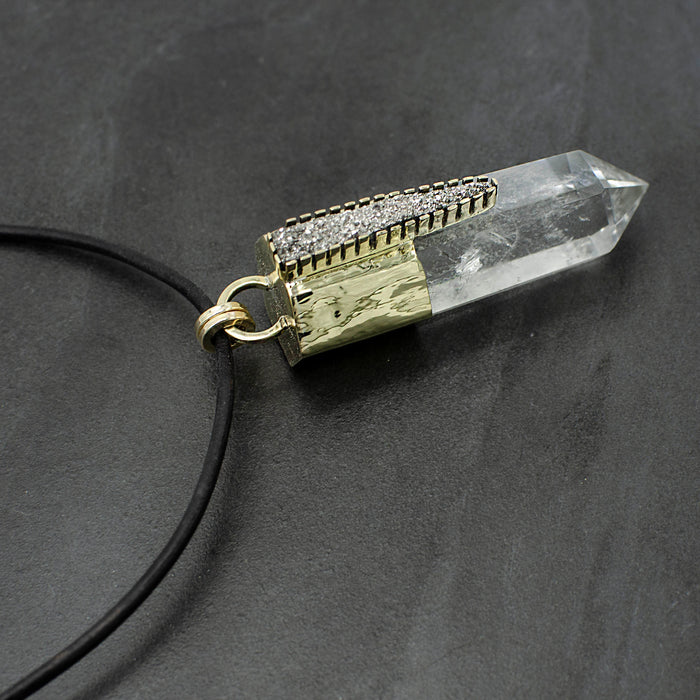 Quartz Point with Pyrite