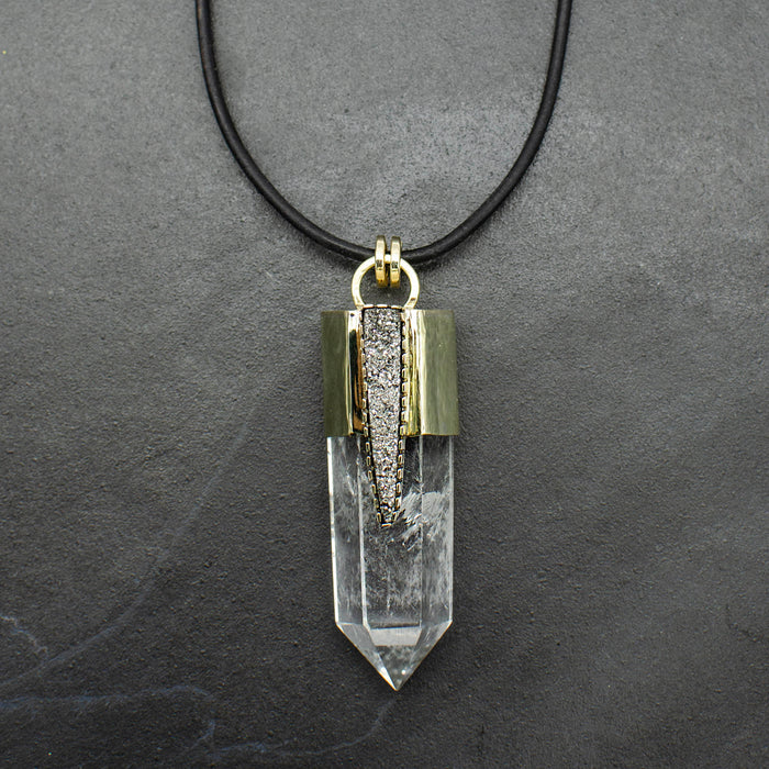 Quartz Point with Pyrite