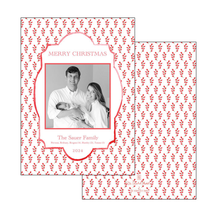 red berry frame | holiday card | be sweet ink