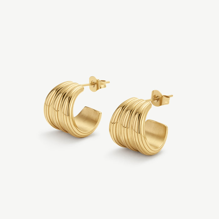 Ribbed Small Hoops
