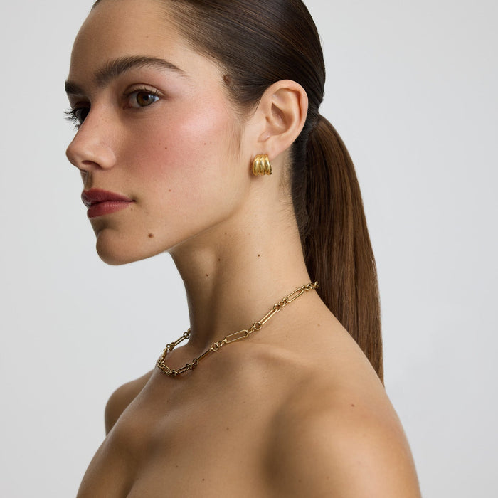 Ribbed Small Hoops