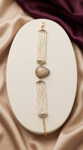 Sehrazat Bracelets smoky crystal Turkish bracelet with gold-tone detailing