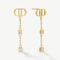Signature Drop Earrings With Stones