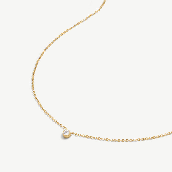 Small Bezel Diamond Necklace