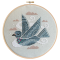 Soaring Pigeon Cross Stitch Pattern-Stitched Modern
