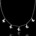 925 Sterling Silver CZ 5 Butterfly Adjustable Necklace - Kuania 925 Sterling Silver