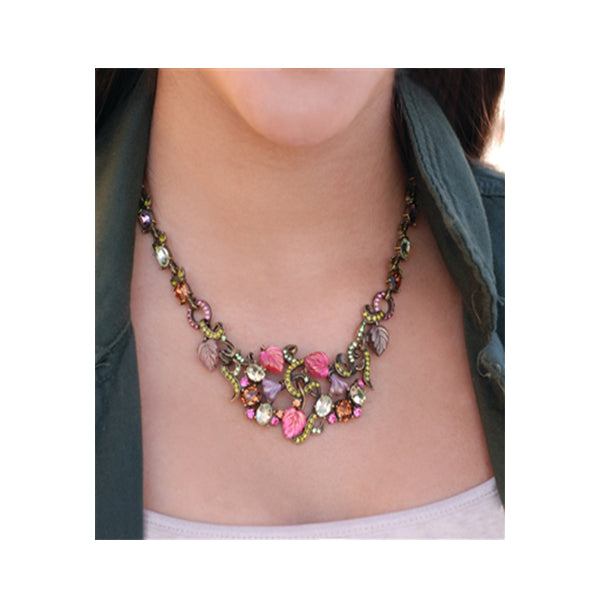 Sweet Romance Fruit Salad Leaves of Glass Necklace - Belle Fleur Boutique
