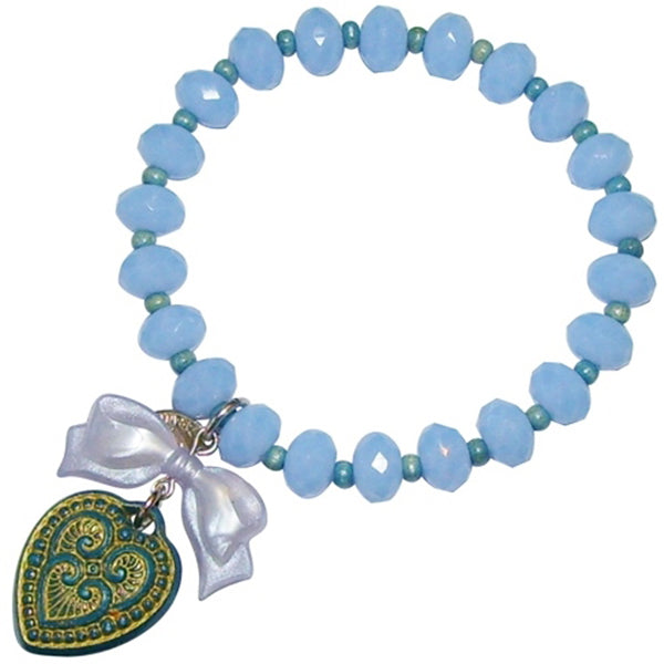Tarina Tarantino Sugar Cookie "Macaron" Heart Charm Bracelet (Blue & Teal) - Belle Fleur Boutique