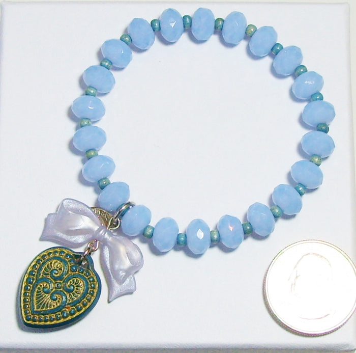 Tarina Tarantino Sugar Cookie "Macaron" Heart Charm Bracelet (Blue & Teal) - Belle Fleur Boutique