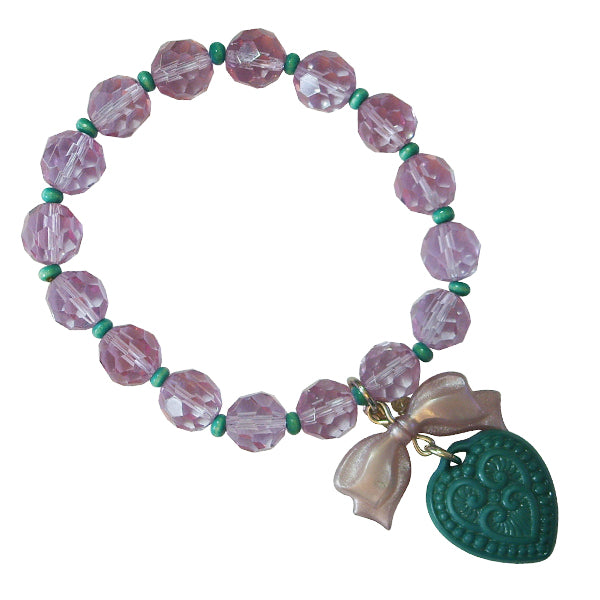 Tarina Tarantino Sugar Cookie "Macaron" Heart Charm Bracelet (Lavender & Teal) - Belle Fleur Boutique