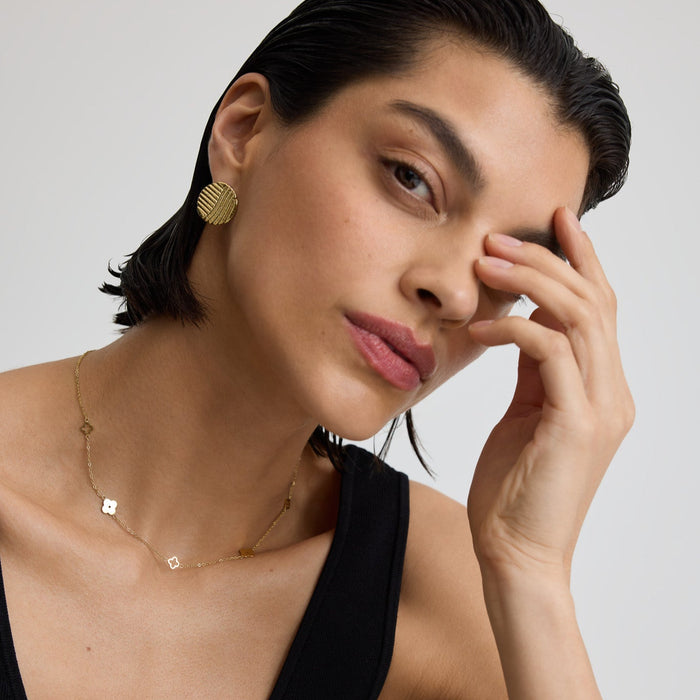 Textured Coin Earrings